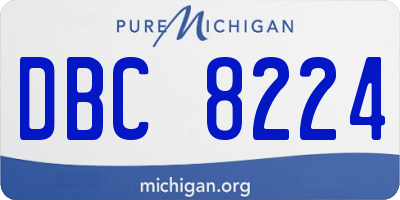 MI license plate DBC8224