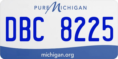 MI license plate DBC8225