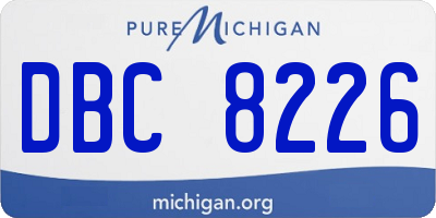 MI license plate DBC8226