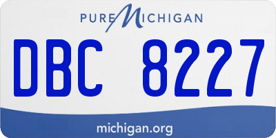MI license plate DBC8227