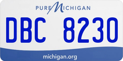 MI license plate DBC8230