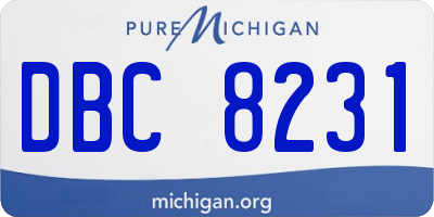 MI license plate DBC8231
