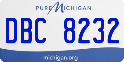 MI license plate DBC8232