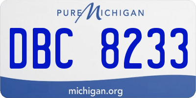 MI license plate DBC8233