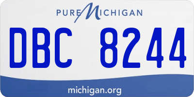 MI license plate DBC8244