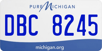 MI license plate DBC8245