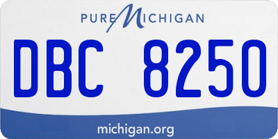 MI license plate DBC8250