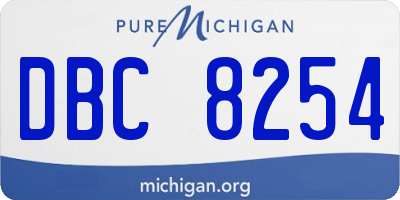 MI license plate DBC8254