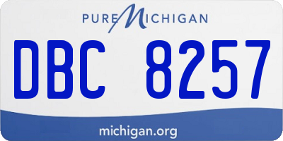 MI license plate DBC8257