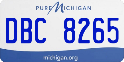 MI license plate DBC8265