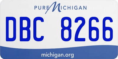 MI license plate DBC8266