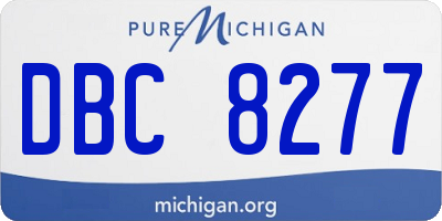 MI license plate DBC8277