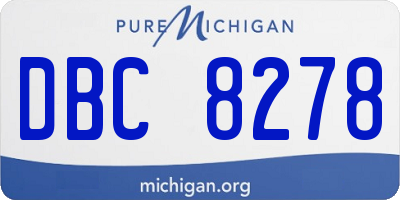 MI license plate DBC8278