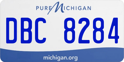 MI license plate DBC8284