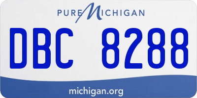 MI license plate DBC8288