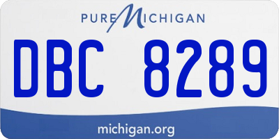MI license plate DBC8289