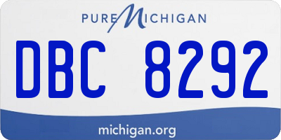 MI license plate DBC8292