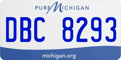 MI license plate DBC8293
