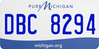 MI license plate DBC8294