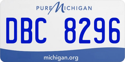 MI license plate DBC8296