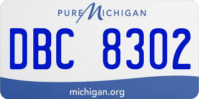 MI license plate DBC8302
