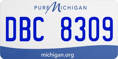 MI license plate DBC8309