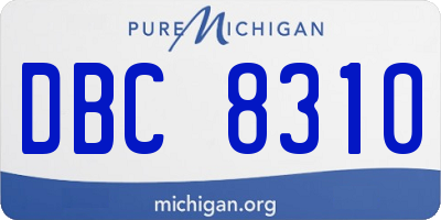 MI license plate DBC8310