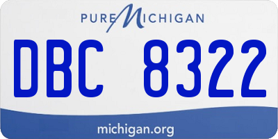 MI license plate DBC8322