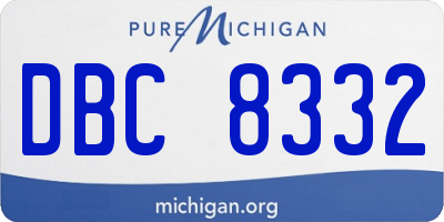 MI license plate DBC8332