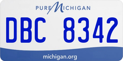 MI license plate DBC8342