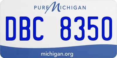 MI license plate DBC8350