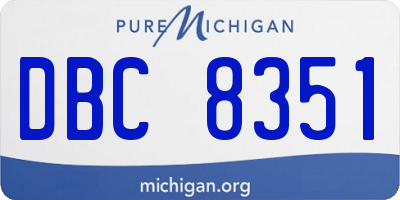 MI license plate DBC8351