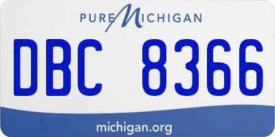 MI license plate DBC8366