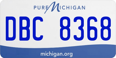 MI license plate DBC8368