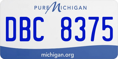 MI license plate DBC8375