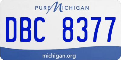 MI license plate DBC8377