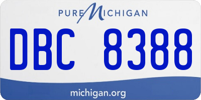 MI license plate DBC8388