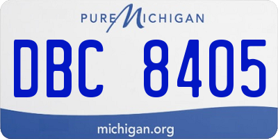 MI license plate DBC8405