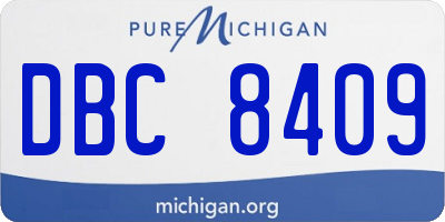 MI license plate DBC8409