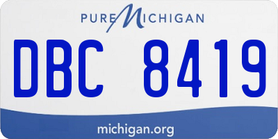 MI license plate DBC8419