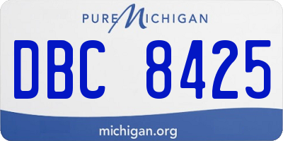 MI license plate DBC8425