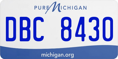 MI license plate DBC8430