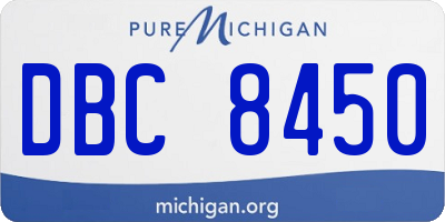MI license plate DBC8450