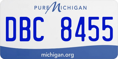 MI license plate DBC8455