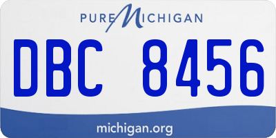 MI license plate DBC8456