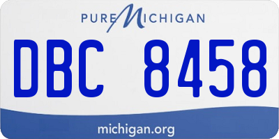 MI license plate DBC8458
