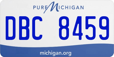 MI license plate DBC8459