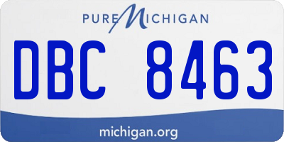 MI license plate DBC8463