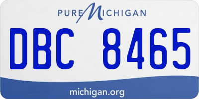 MI license plate DBC8465