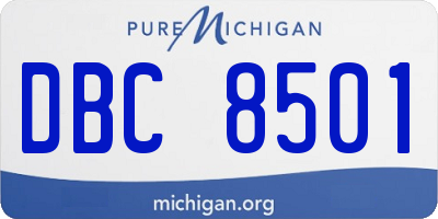 MI license plate DBC8501